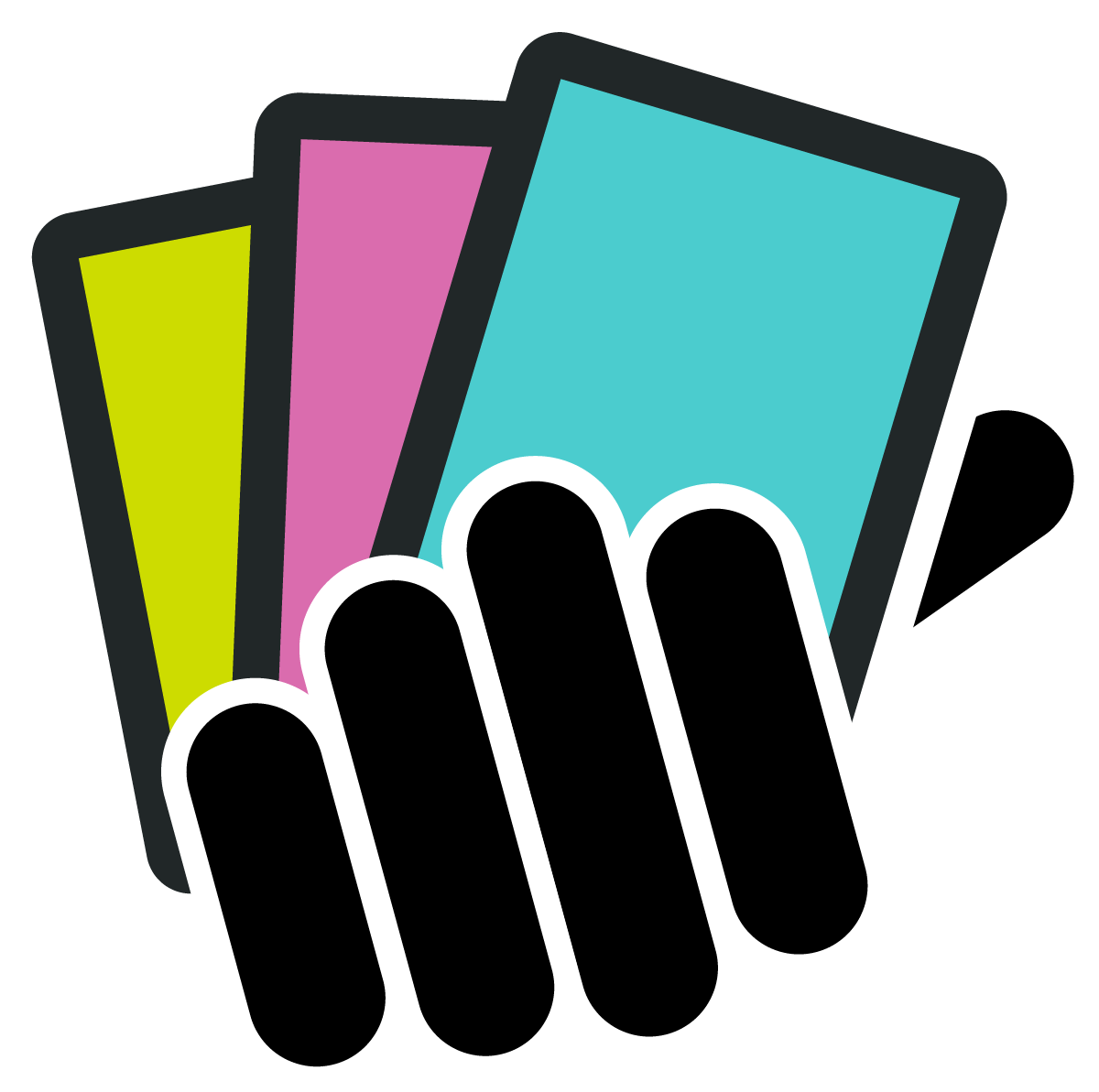 Playing cards in a hand